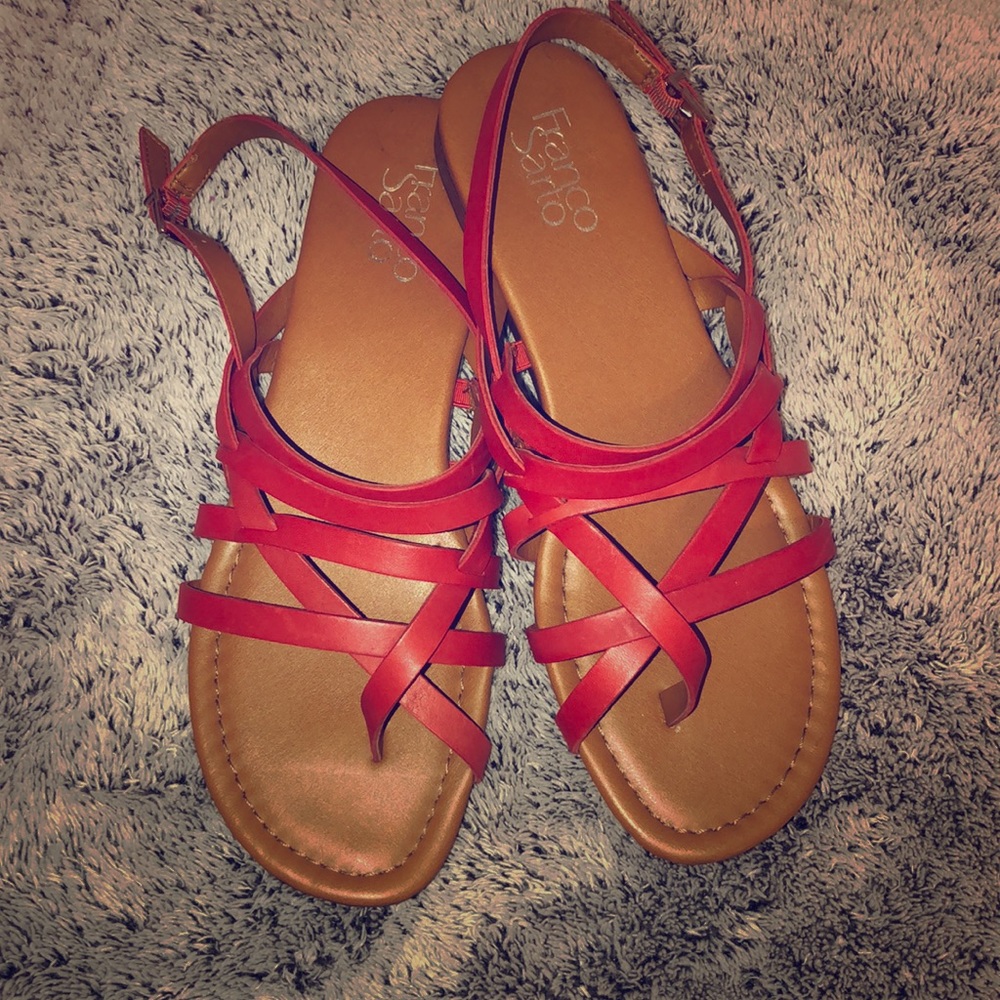 brick red size 8.5 sandals